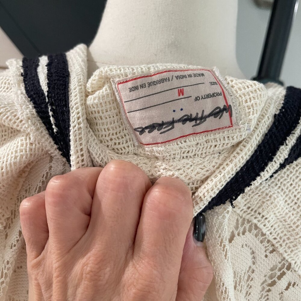 031 FP We The Free Feeling Sporty Lace Tee Ivory As Mock NWOT Size Medium - Picture 12 of 16